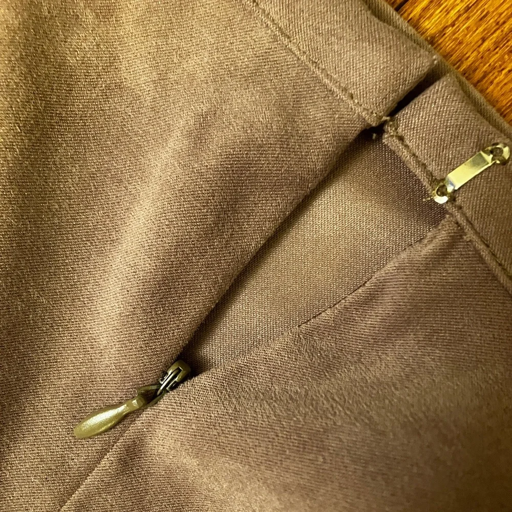 Brown Faux Suede Straight Skirt - Picture 8 of 10